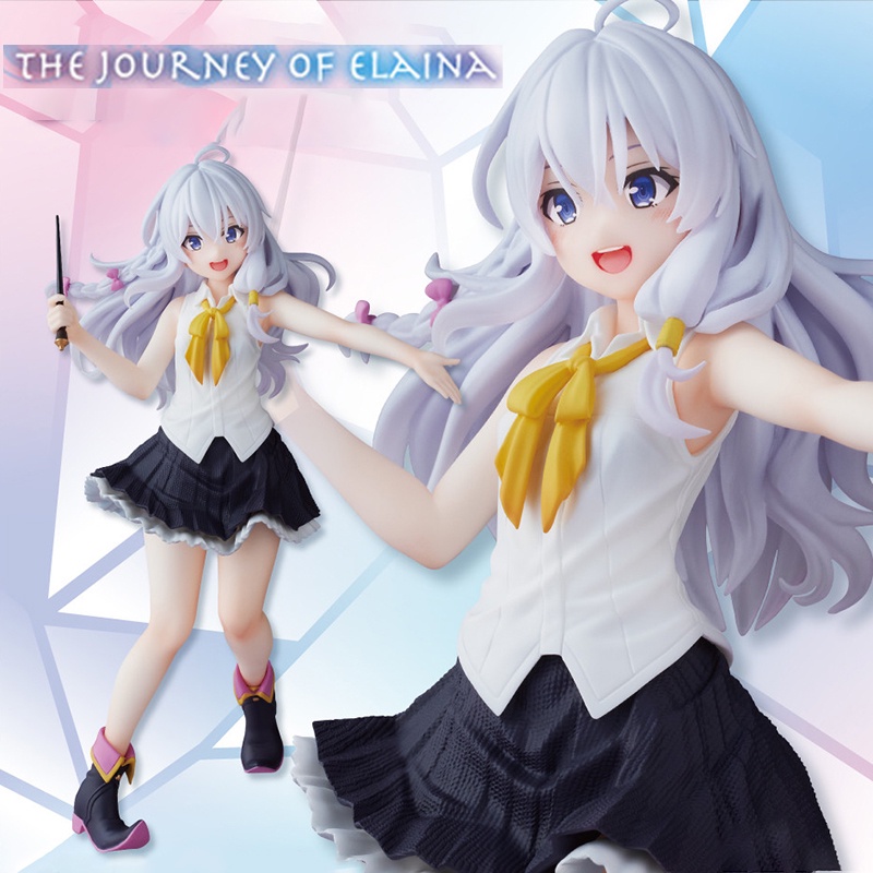 Mainan Action Figure Model Anime Penyihir The Journey of Elaina Majo No Tabitabi Elaina Taito Bahan PVC Ukuran 20cm