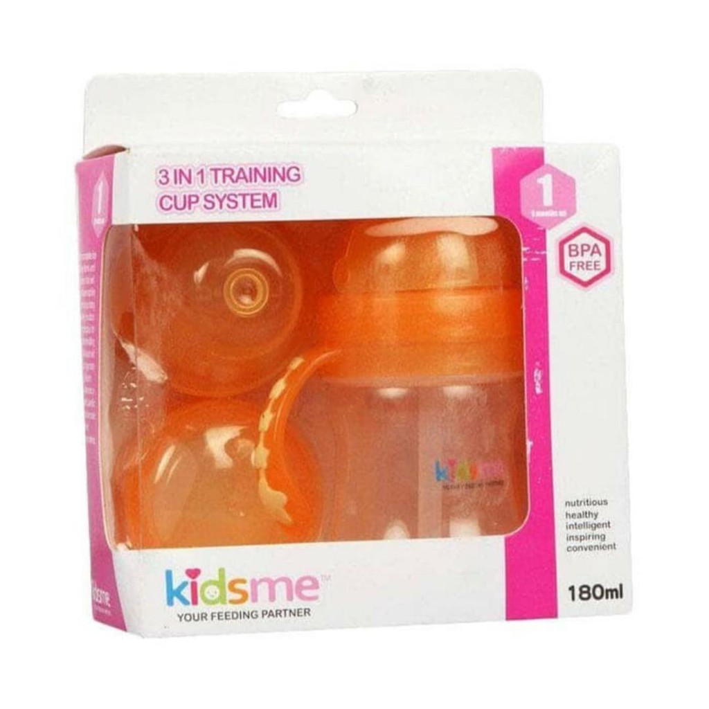 Kidsme 9897 3 in 1 Training Cup System 180ml 9m+ Botol Minum 3 Tingkat