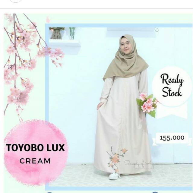 Gamis Toyobo lux warna cream by SAE (harga murah kualitas butik)