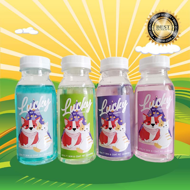 LUCKY 100 - Shampoo Kucing Anjing Kelinci ANTI KUTU &amp; JAMUR MURAH Kental Wangi 100 ml