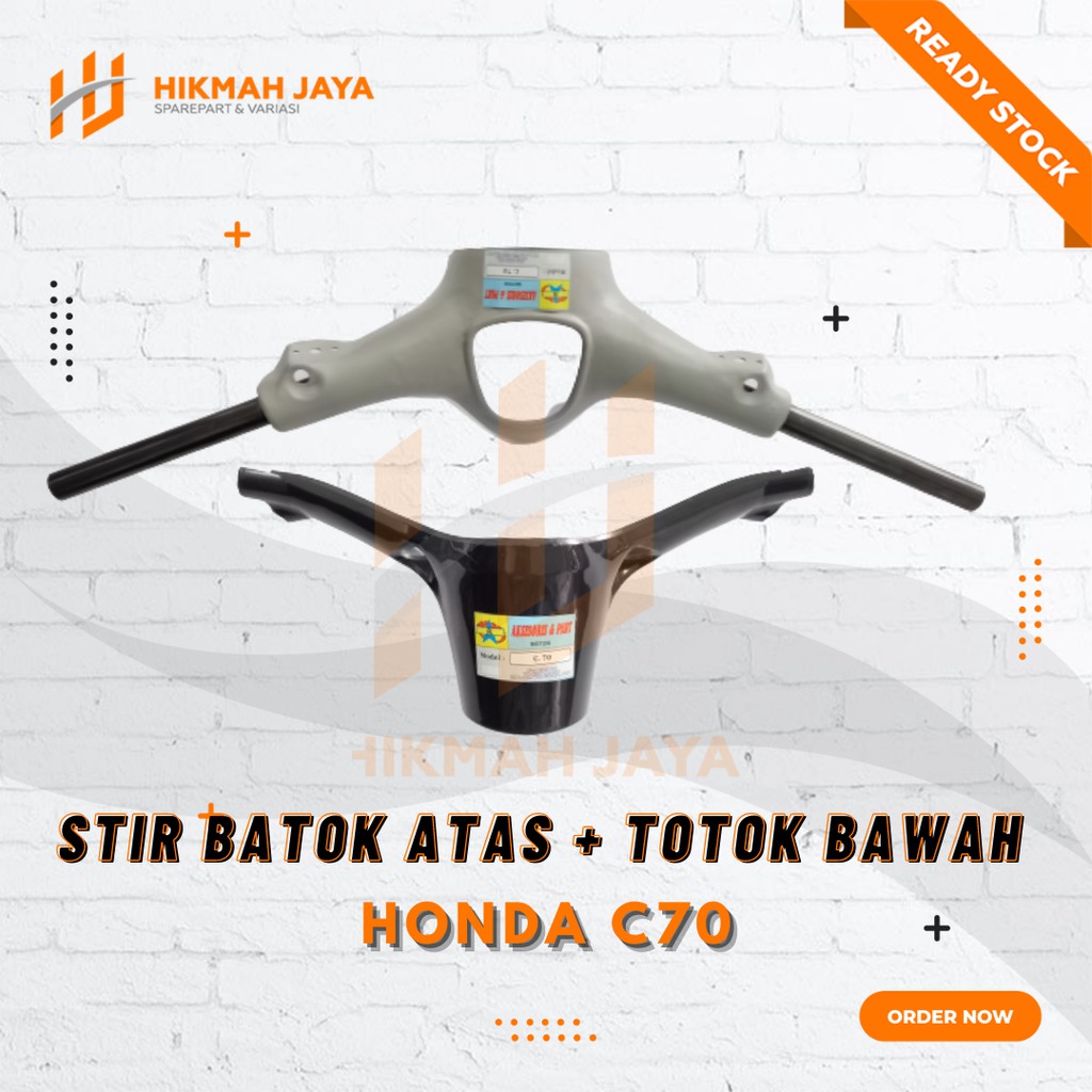 Stang Setang Motor Honda C70 Batok c70 set stir Atas Bawah Tebal Murah / Stang Stir Batok C70 set