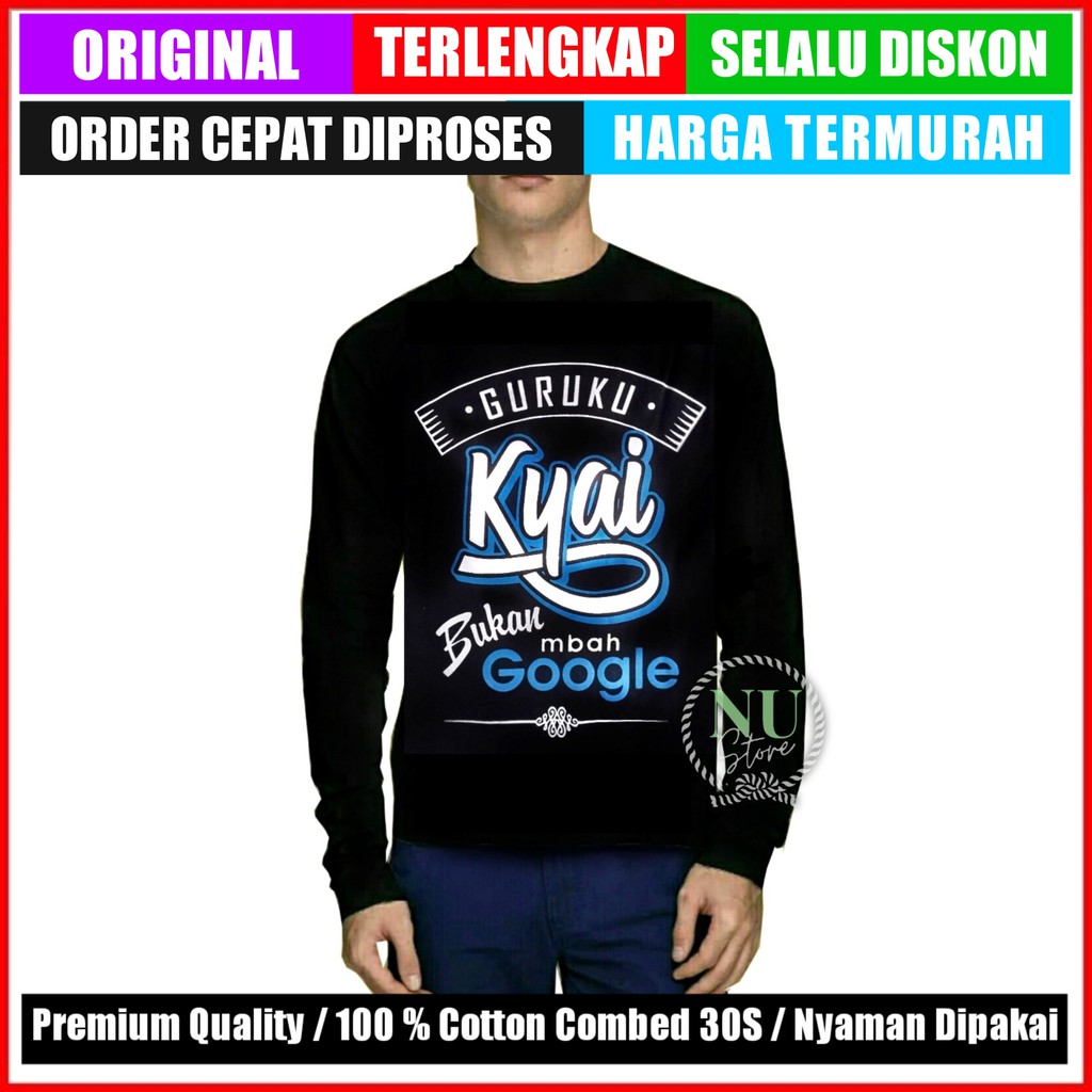Kaos Distro Santri / Kaos Santri Lengan Panjang / Baju Santri Putri / Kaos Santri Murah Keren