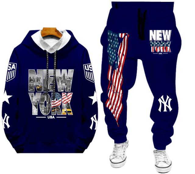 Stelan pria 1 set sweater sama celana newyork usa