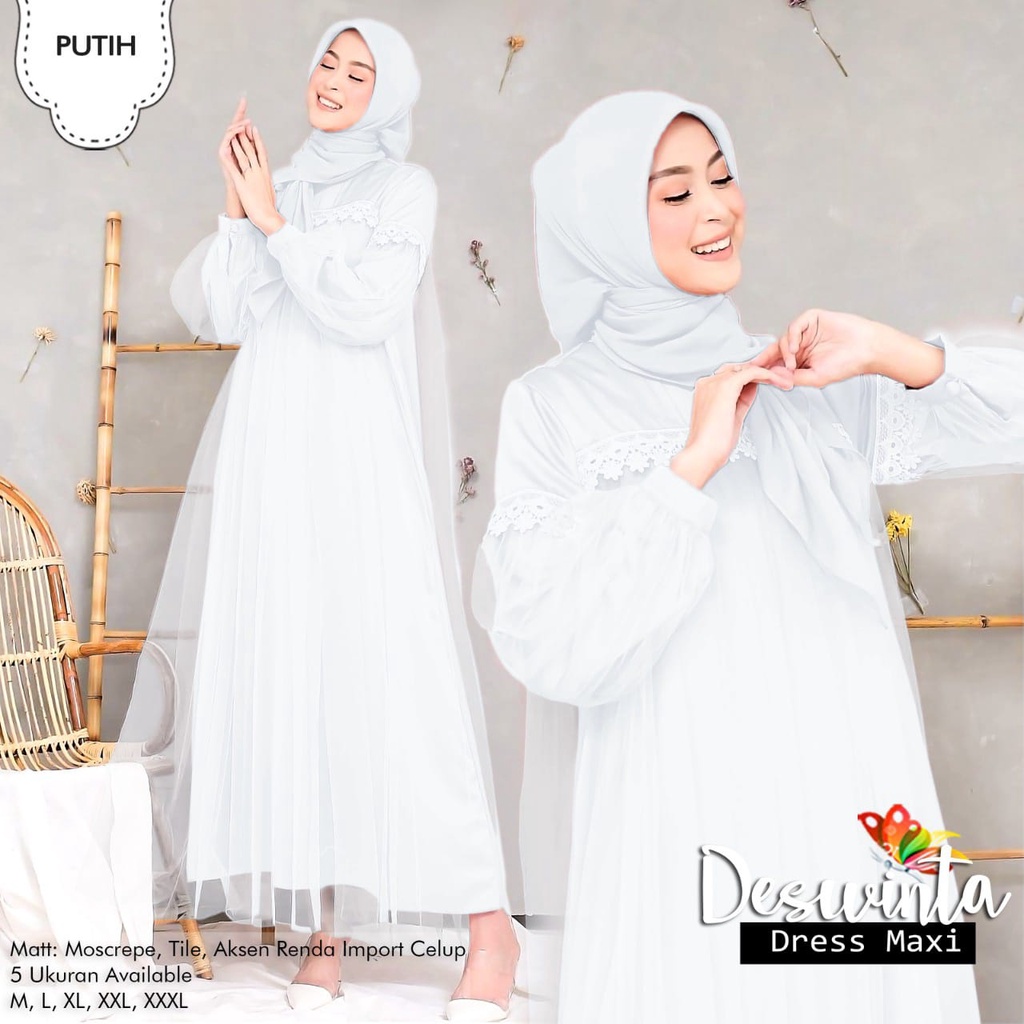 Terlaris - Gamis Syari Deswita Jumbo LD 130 Terbaru Ukuran M L XL XXL XXXL Gamis Muslim Remaja Motif