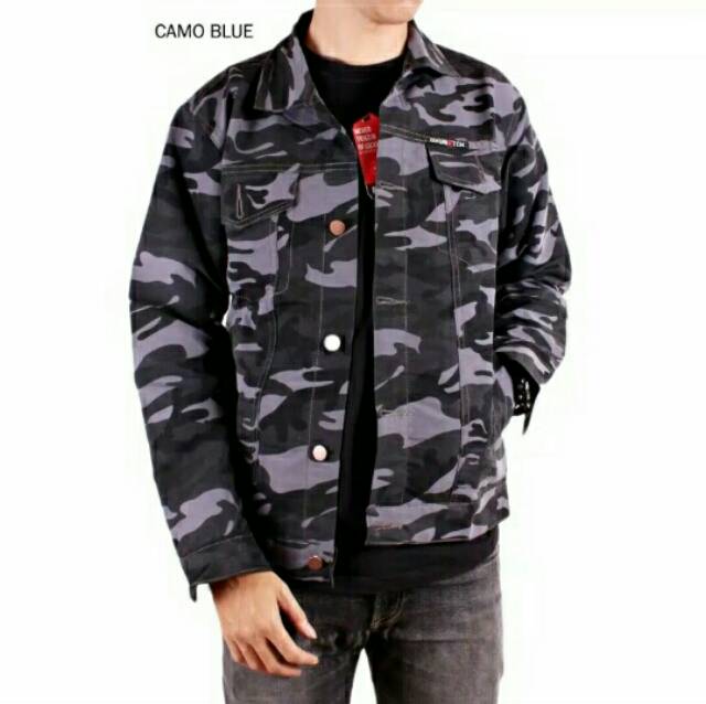 Jaket Camo Canvas Pria Model Trucker