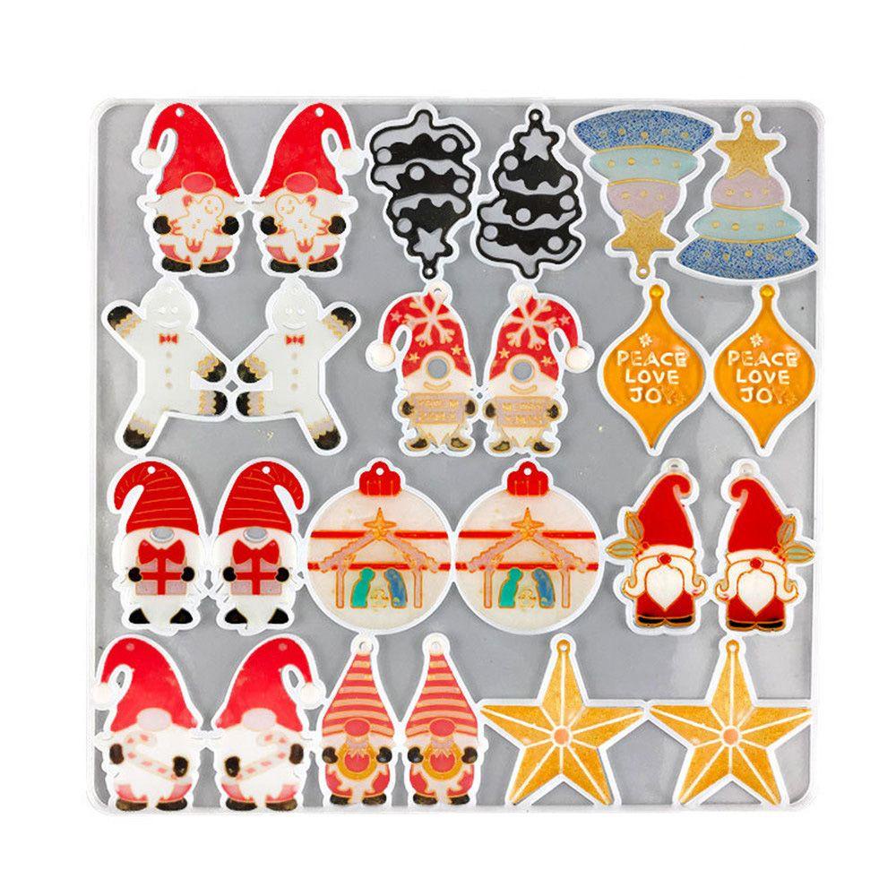 Solighter Anting Cetakan Resin Kerajinan Resin UV Epoxy Dwarf Taman Elves Silicone Mould