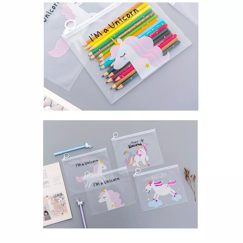 Pouch | Dompet Wadah Masker | motif Unicorn dan Pink Panther