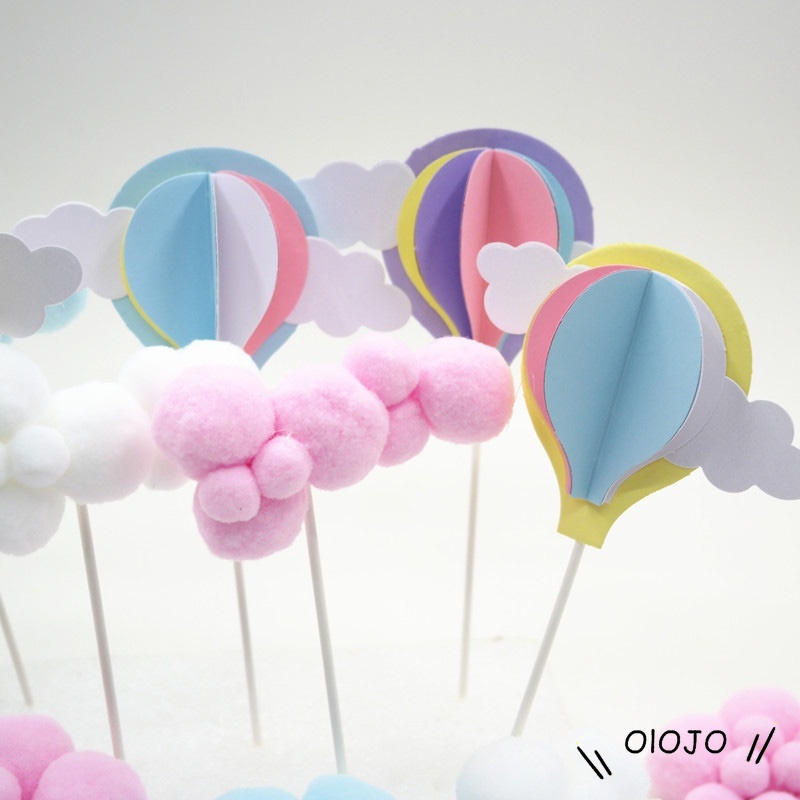 Rainbow Cloud Balon Kue Topper Anak-anak Pesta Ulang Tahun Kue Tahun Pernikahan Dekorasi Perlengkapan - ol
