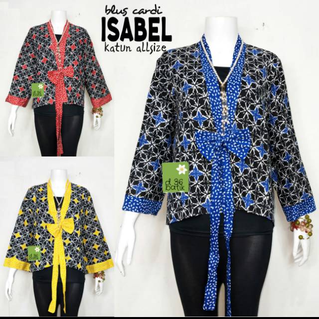 Cardi isabel outer batik wanita kasual kerja elegan kondangan