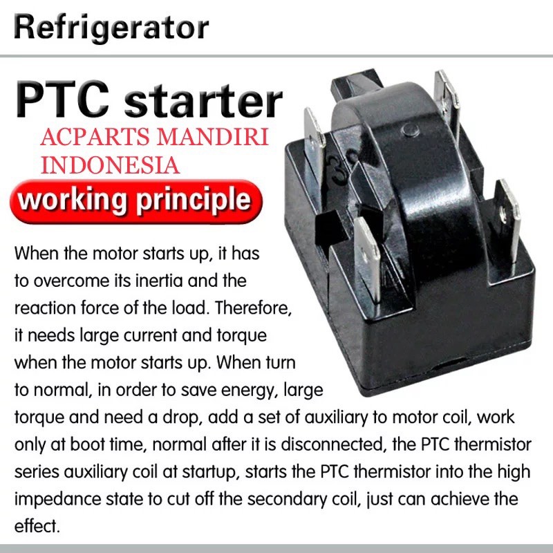 Relay ptc kulkas 3 pin 2 pin atas 1 pin kiri bawah