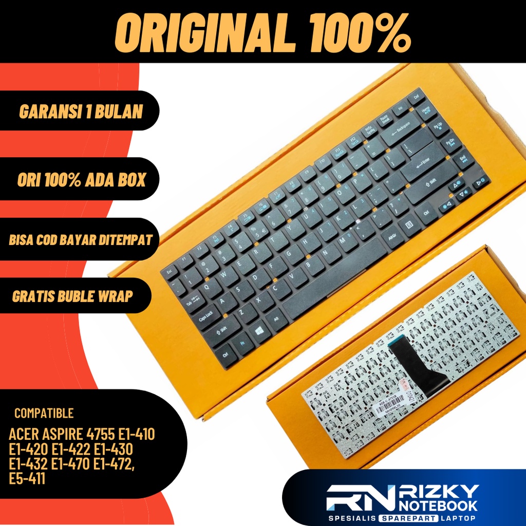 (ORI)  Keyboard Laptop Acer Aspire 4755 4755G 3830 3830T 4830 4830T 4755 E1-410 E1-420 E1-422 E1-430 E1-432 E1-470 E1-472, E5-411