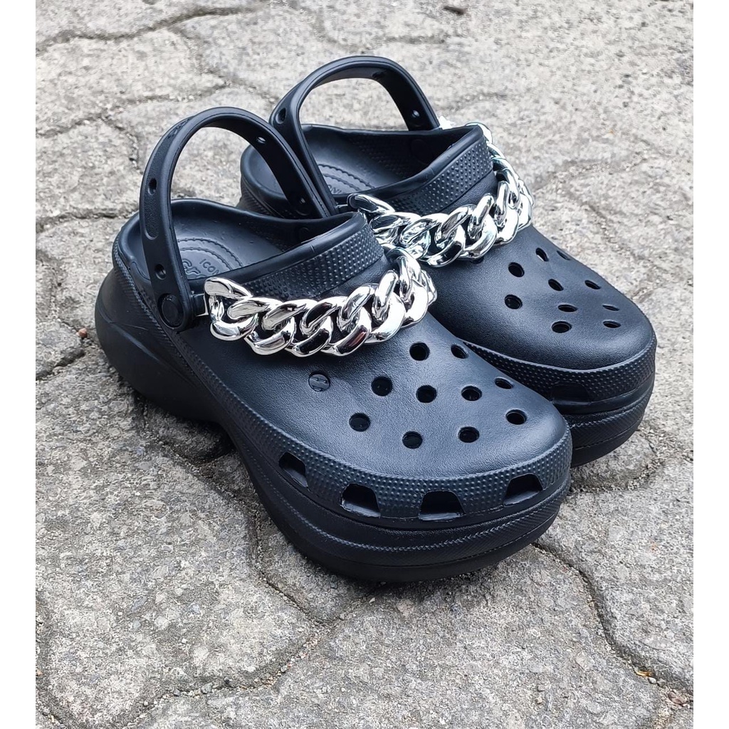 Crocs Classic Bae Clog Chain Embellished / Sandal wanita Crocs classic bae platform by rante / Crocs bae rante / Crocs Bae