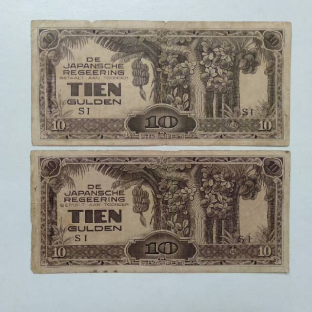 Paket uang mahar nikah kertas 20 rupiah(Gulden), dulu thn1942 uang ini dipakai saat dijajah jepang