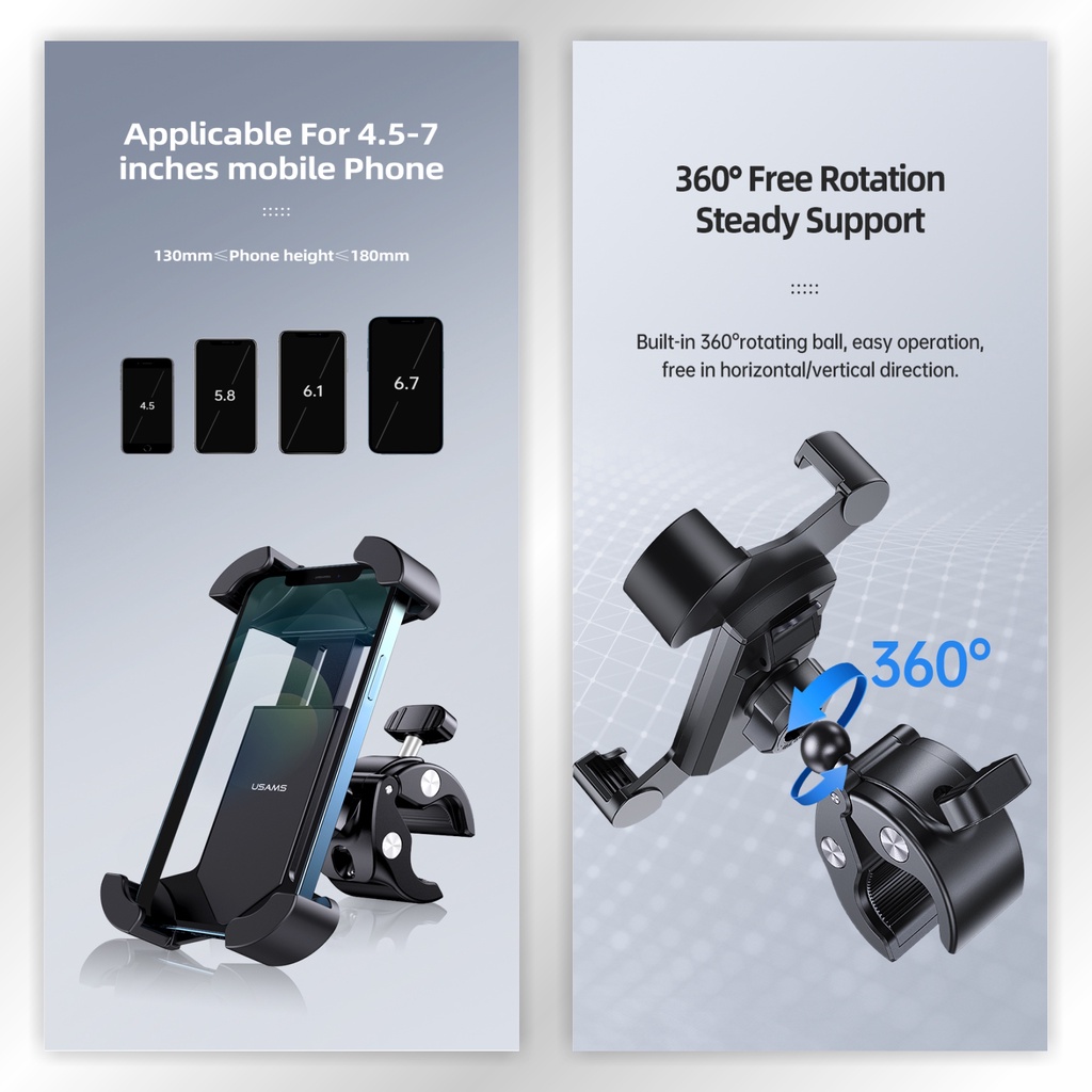 USAMS ZJ064 Cycling Shockproof Phone Holder Sepeda