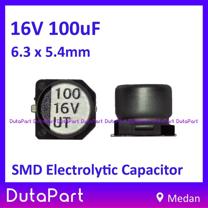 16V 100uF 6.3x5.4mm SMD Aluminium Elco Capacitor Kapasitor Capasitor