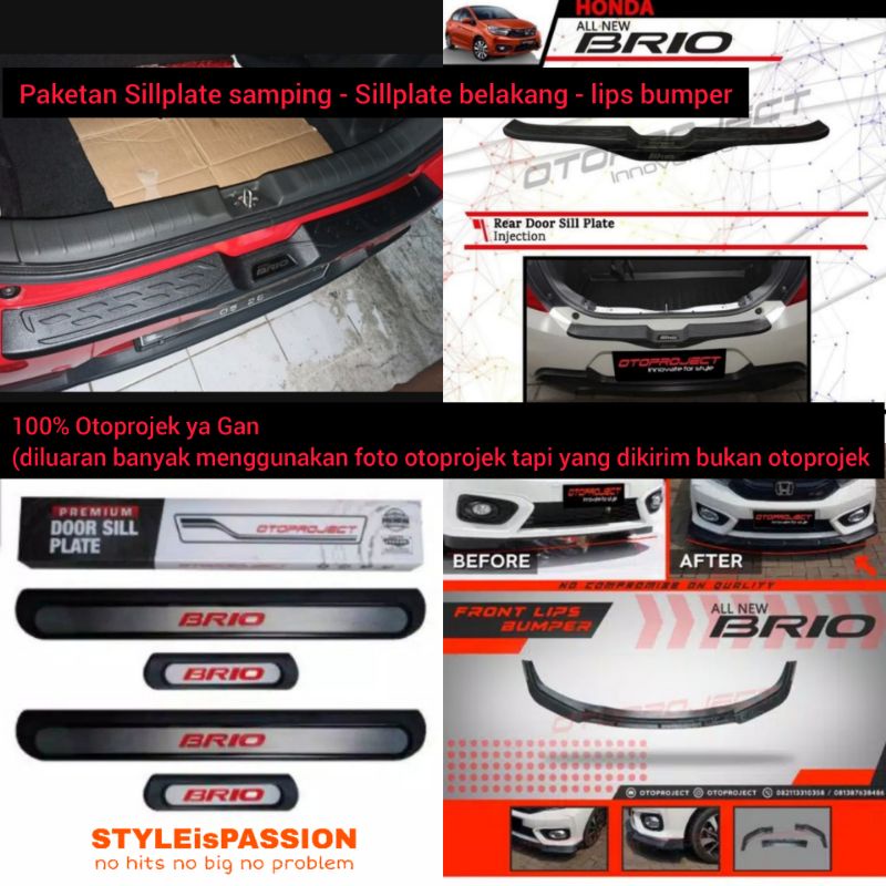 STYLEISPASSION HONDA BRIO SIDE SILL - SILLPLATE BELAKANG BRIO LIPS BUMPER BRIO 2020-2020 PP