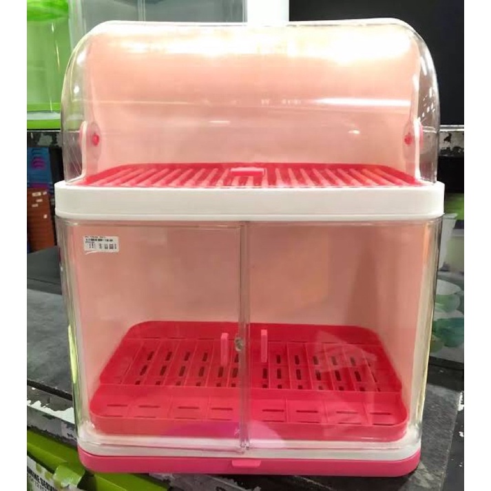 Grosir Rak Piring Tutup Mika Anti Bacterial Tertutup Higienis Lemari Piring Gelas Sendok Debu Rak