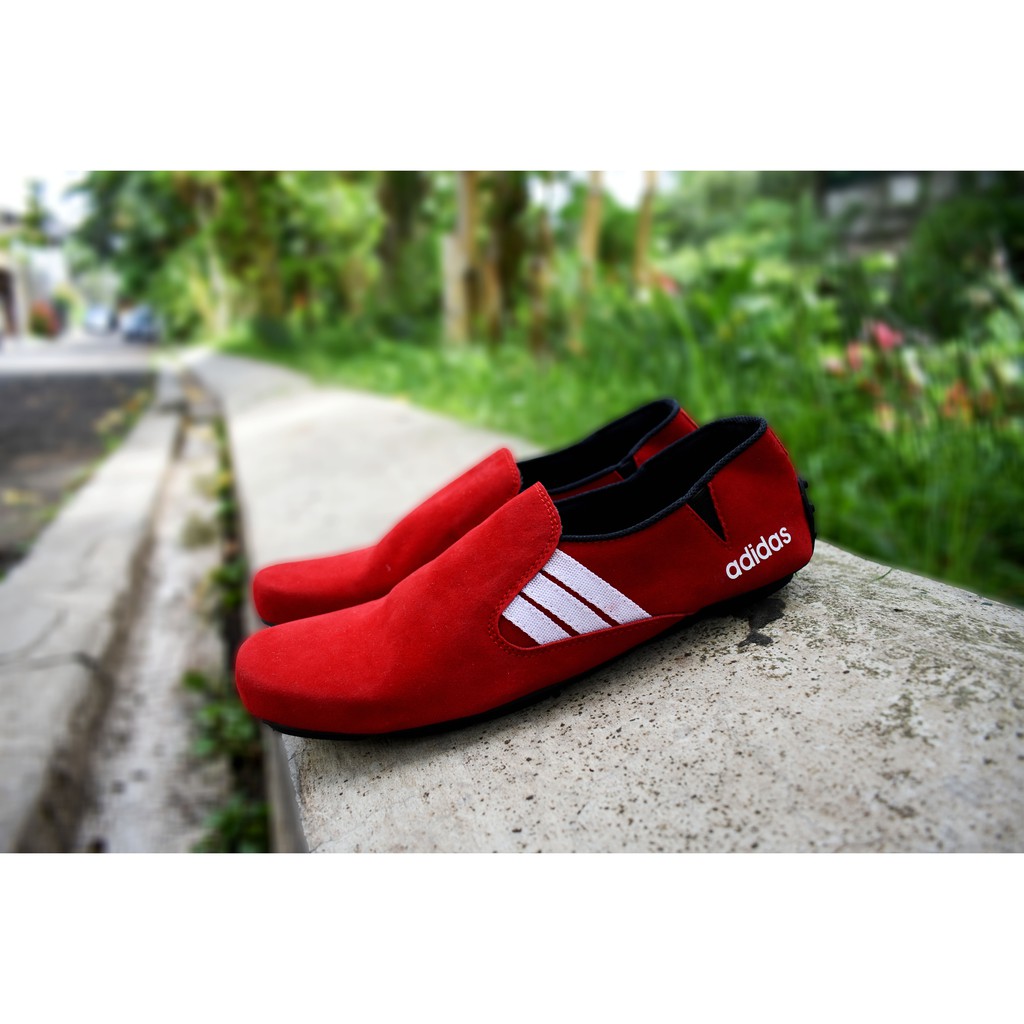 Promoo !!!! Sepatu slip on pria adidas casual slop formal kerja kantor kulit asli santai kuliah 4.5