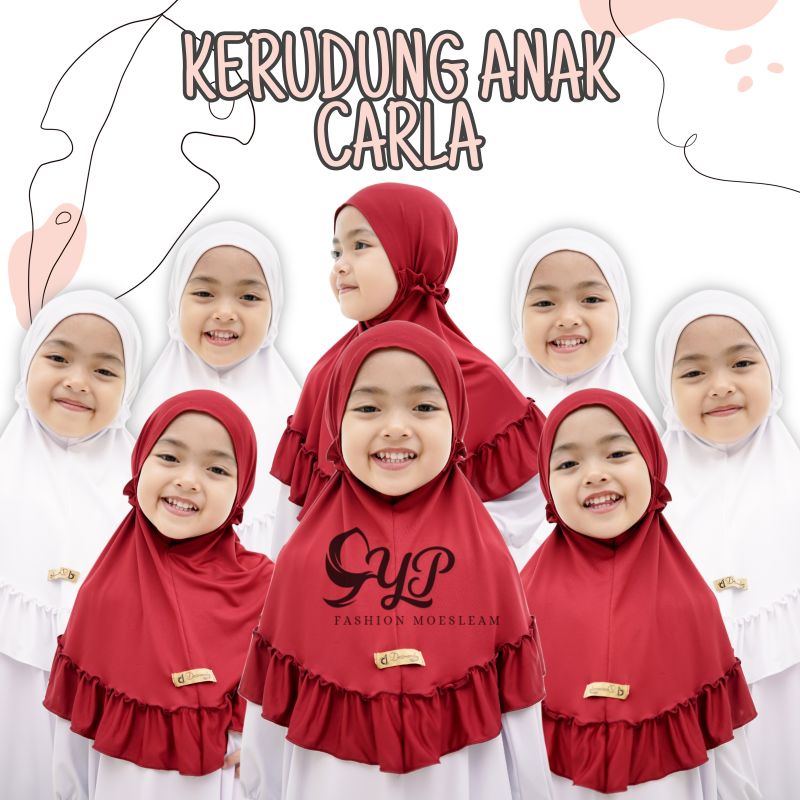 KERUDUNG ANAK CARLA SIZE M USIA 3-6 TH ORI DESMONDA HIJAB