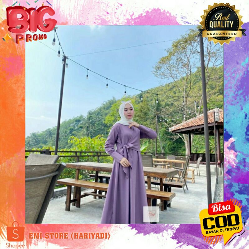 Baju Gamis Syari Wanita Terbaru Gifani Dress Jumbo Murah - Lavender