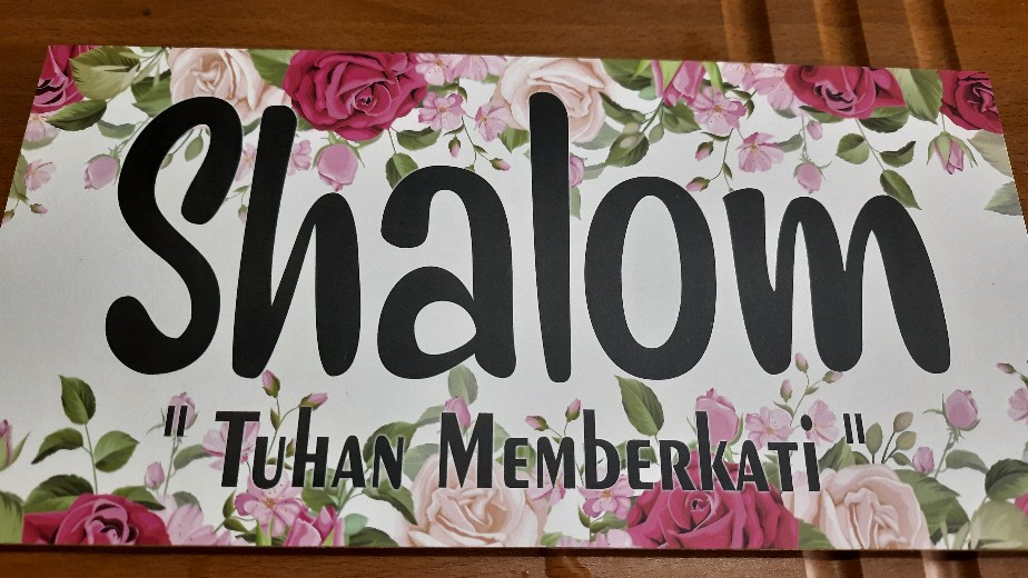 Hiasan Dinding Rohani Shalom Walldecor Nasrani Kristen Katolik Poster Kayu Salam Shalom