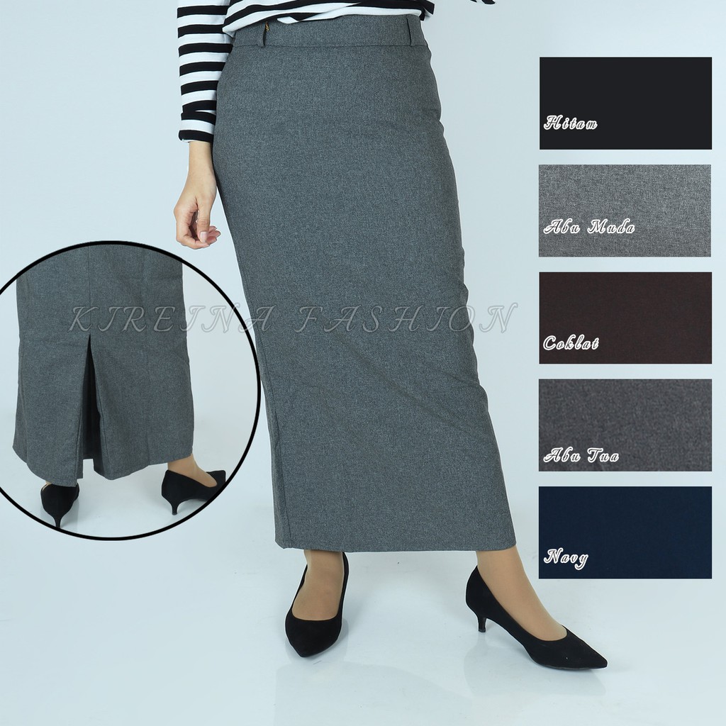 Rok Rempel Wanita Rok Span Wanita Resleting Bahan Gabardin | Kireina Fashion