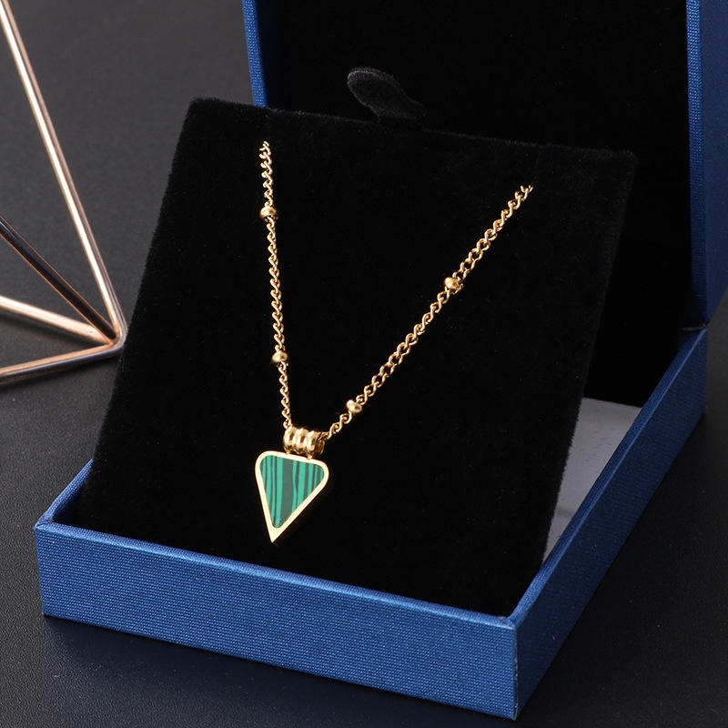 Kalung nori bentol segituga hijau titanium anti karat - ercassia
