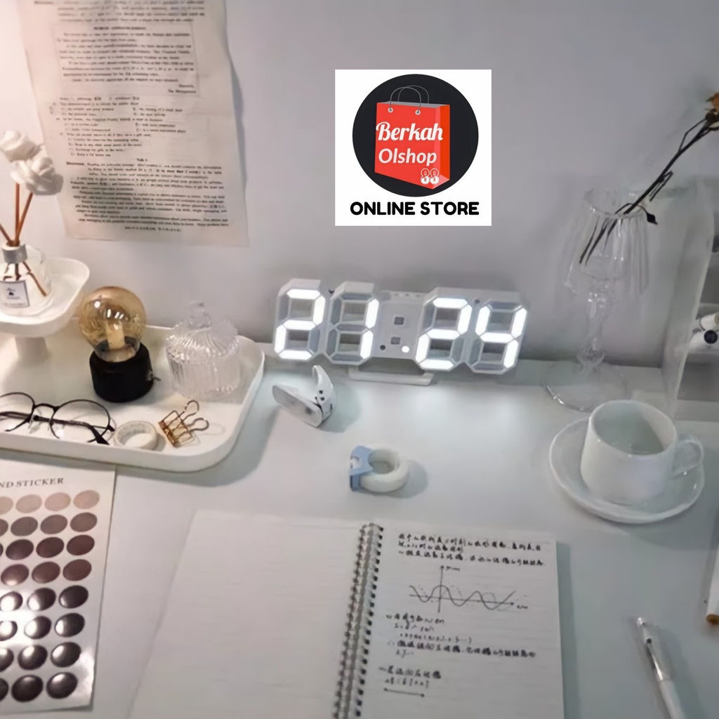 Berkah Oldshop 88 - Jam Dinding Digital 3D Clock LED Meja