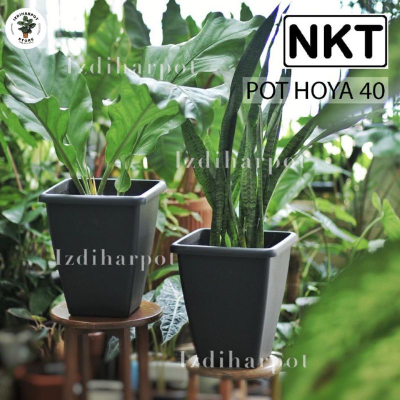 pot bunga tanaman kotak tinggi HOYA 40 HITAM diameter 31cm - NKT HOYA