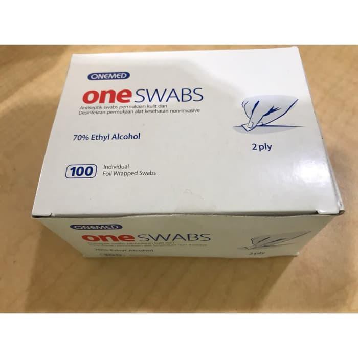 ONEMED SWAB ALKOHOL ONESWABS / KAPAS ALKOHOL ISI 100PC p3k