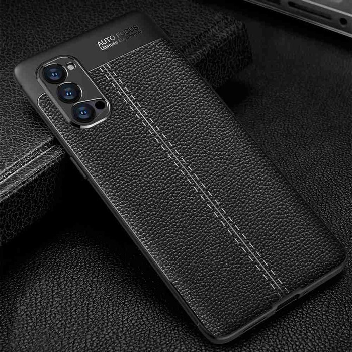 LEATHER CASE OPPO RENO 4-TPU AUTO FOCUS EMBOS SOFT CASE