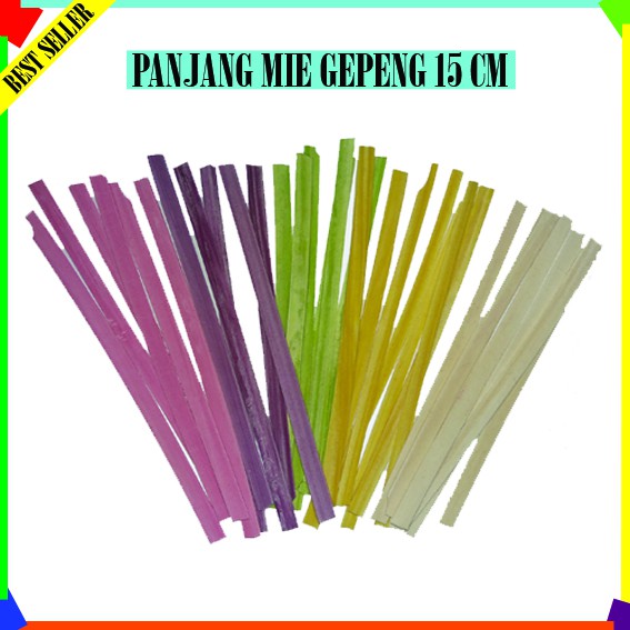 

HG Mie Lidi Gepeng (Pipih) Rasa Manis Mix 4 Warna 1Kg