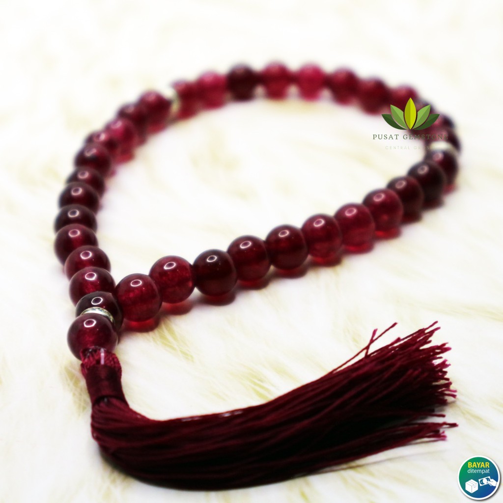 Tasbih Giok Merah Siem 33 Butir Natural