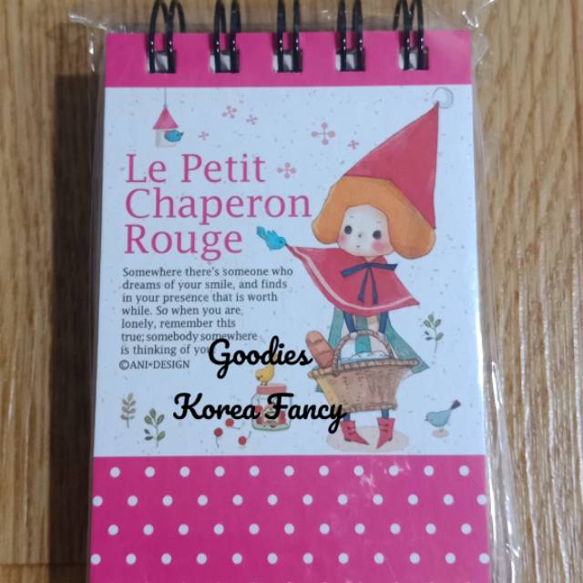 

Buku Spiral NoteBook Mini Upper Ring Le Petit Chaperon Rouge Ori Korea Ready