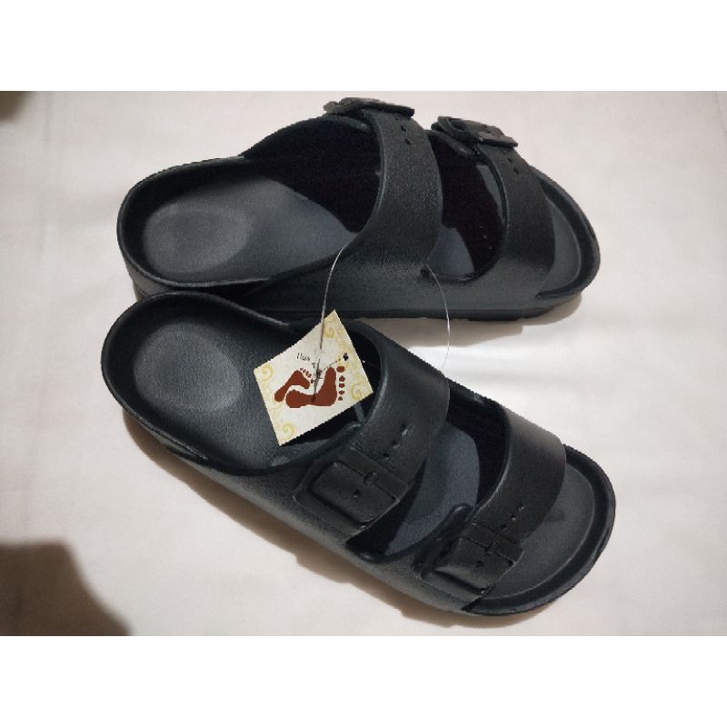 Sandal gesper ban 2 slip on merk DUA KAKI tinggi 3cm BP FINETIC Slippers