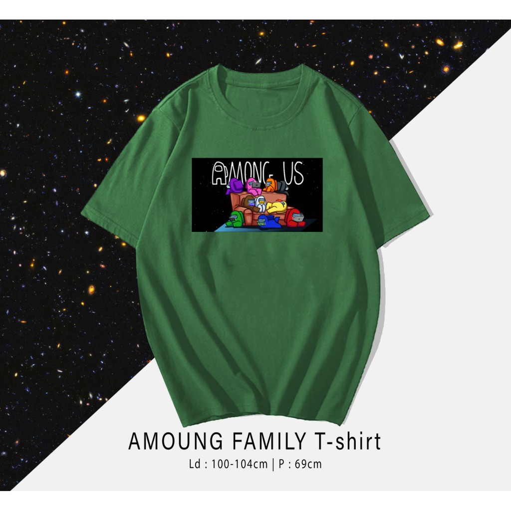 AMONG US FAM LUCU   / TERMURAH BAJU KAOS KATUN WANITA/ PRIA UNISEX LENGAN PENDEK / TUMBLR TEE