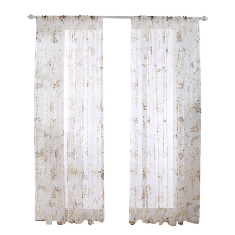 Butterfly Printed Home Blackout Curtains Living Room Bedroom