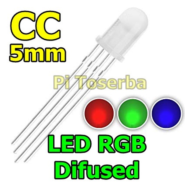 LED RGB CC RED GREEN BLUE 4P 4 PIN 5MM Common Cathode Difused