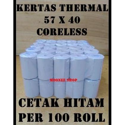 

Kertas Thermal 57 X 40 / 57x40 / 58 x 40 / 58x40 mm per 100 Roll Polos