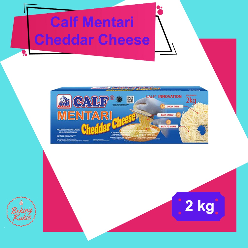 

Calf Cheddar Cheese Mentari 2 kg / Calf Keju Cheddar
