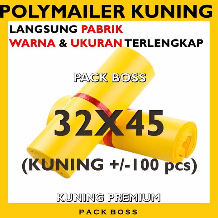 

Grosir KUNING PREMIUM 32 X 45 POLYMAILER TEBAL GLOSSY HALUS LANGSUNG PABRIK Keren