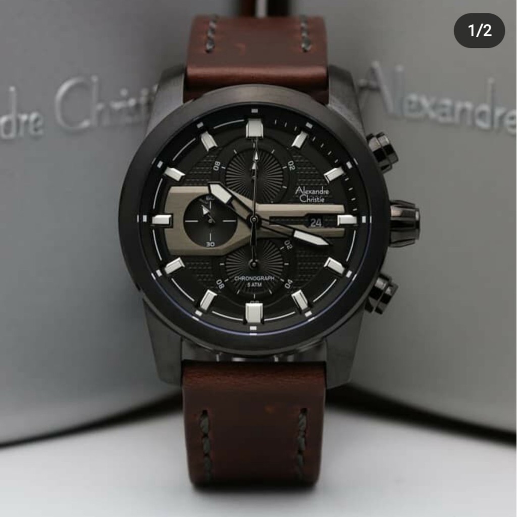 Alexandre Christie Ac 6270 Full Black, Jam Tangan Pria, Original