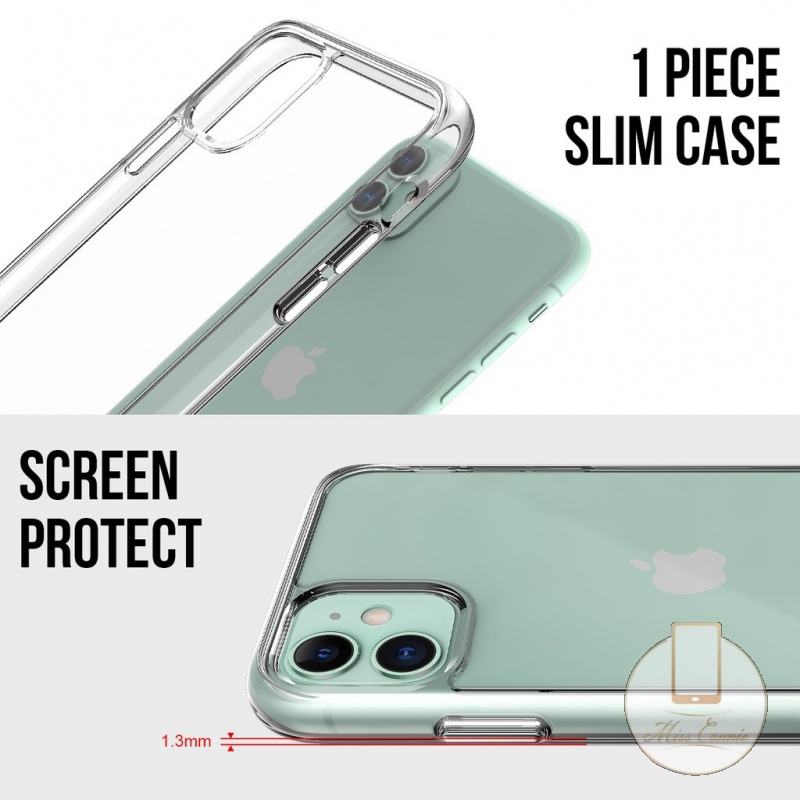 Bumper Case Bahan Akrilik Transparan Untuk Iphone 11 12 13 Pro Max 7 8 Plus Xs Max Xr