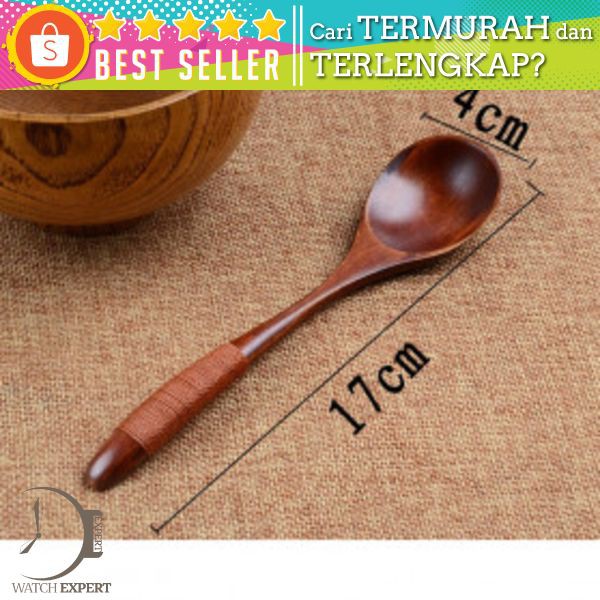 Novelty Sendok Makan Centong Sayur Bahan Kayu Wooden Spoon - RR-20 - Brown