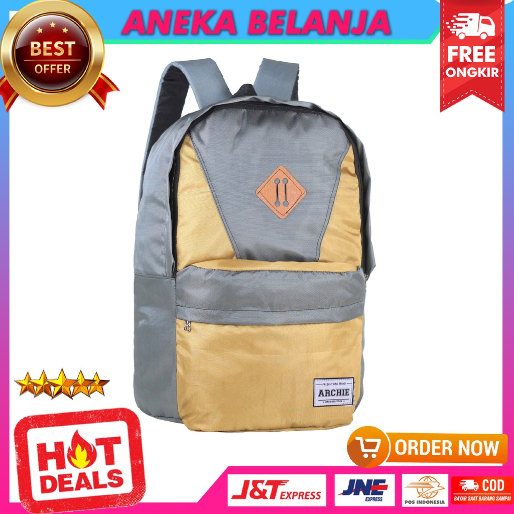 Tas Ransel Pria Tas Punggung Distro Archie Backpack Cowok Sekolah Kuliah Kerja Pria Keren Termurah Model Fashionable Bahan Awet Tebal Harga Terlaris Terjangkau Berkualitas