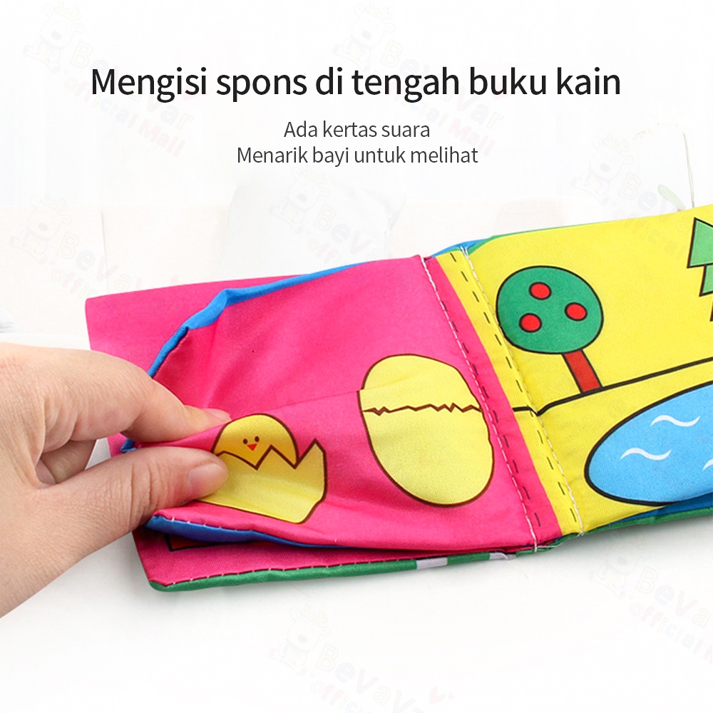 BEVAVAR Buku Kain Edukasi Bayi  Buku Bantal Bayi Soft Book Bayi