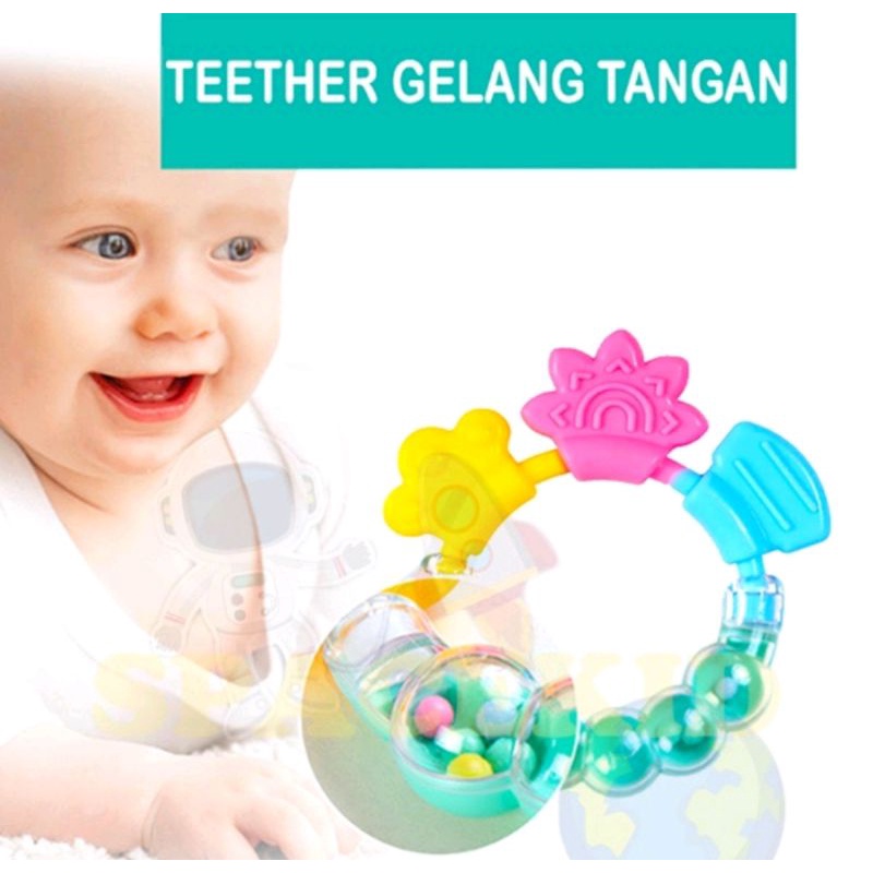 TEETHER MAINAN GIGITAN BAYI SILIKON BENTUK GELANG BULAT