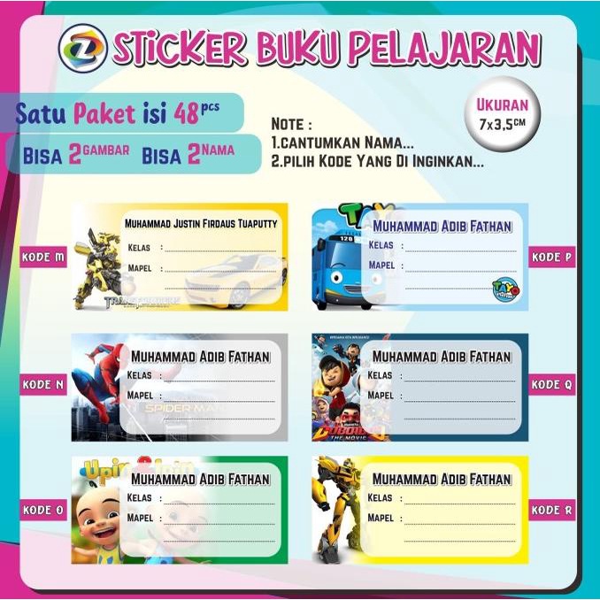 

(BISA COD) STIKER MATA PELAJARAN/STIKER BUKU/STIKER MAPEL CUCI GUDANG Kode 426