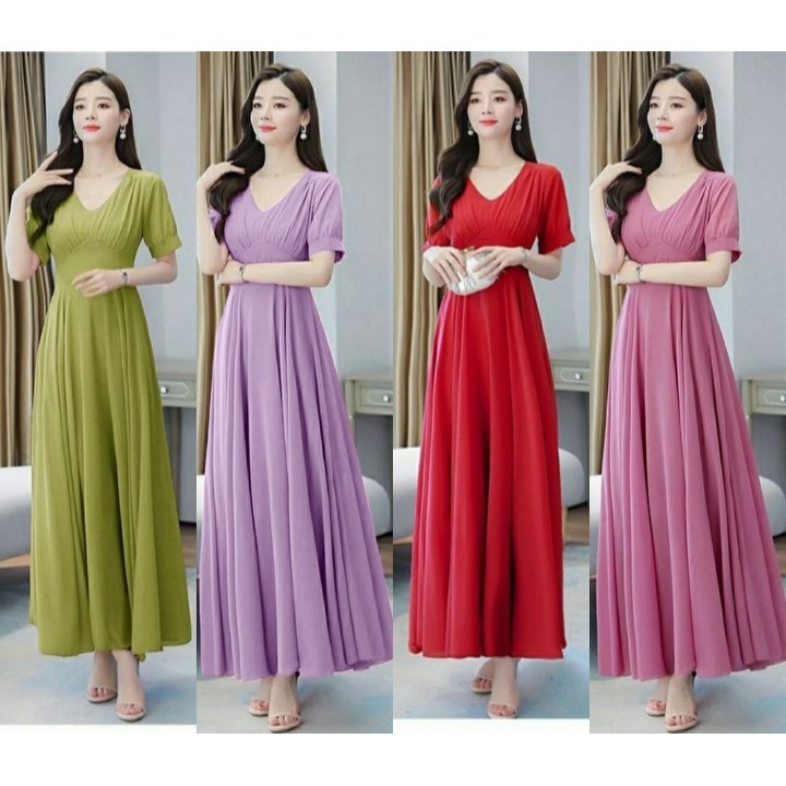 *[MCFK] Longdress Sandra / Longdress Wanita / Dress Wanita Terbaru Panjang / Dress Panjang Wanita Terbaru