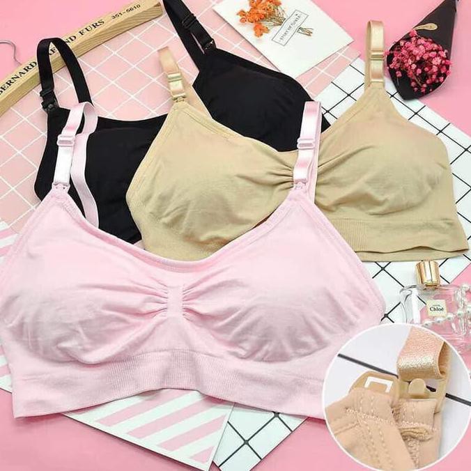 SEXY8 - BRA BH MENYUSUI NURSING SEAMLESS BRA IBU HAMIL PREMIUM MURAH - Cream